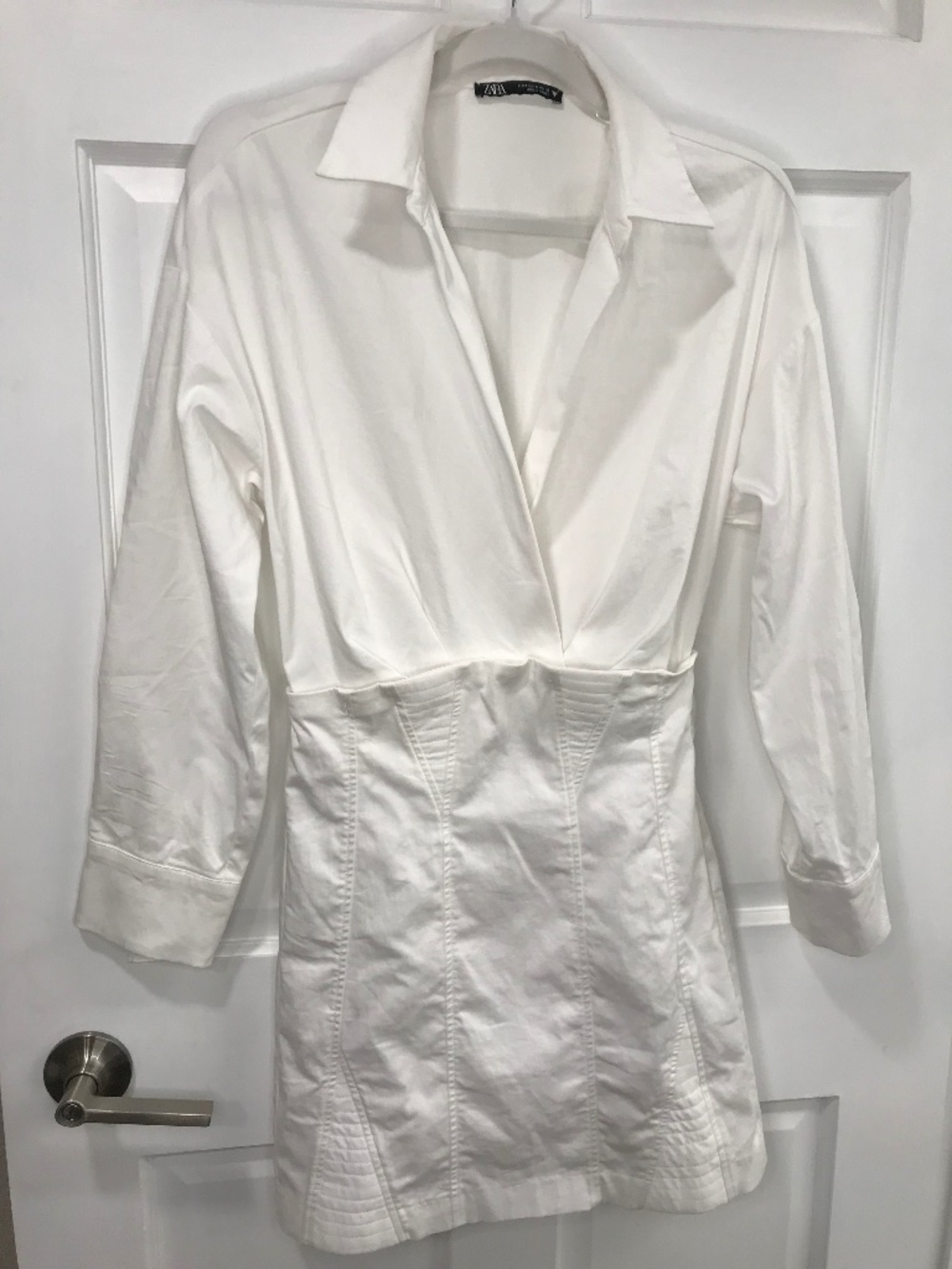 Zara White Short Cotton Dress
